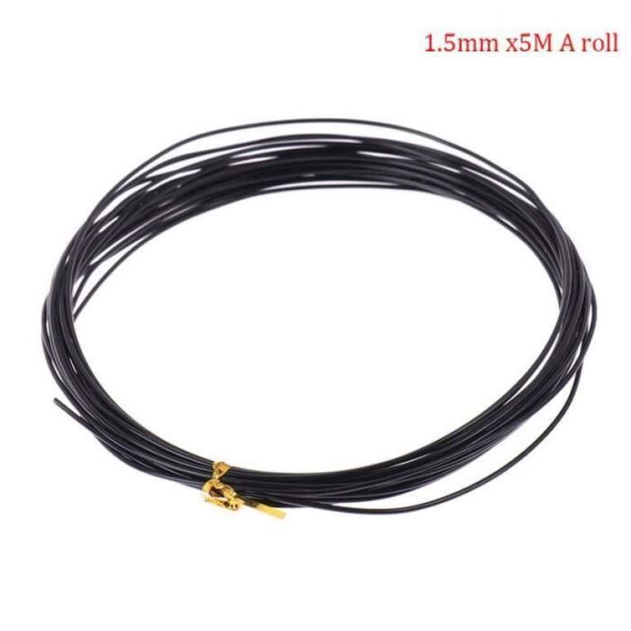 Kit Fil Aluminium Bonsaï 5 Tailles - Fil De Fer Souple 1mm à 3mm 50m Total - Noir