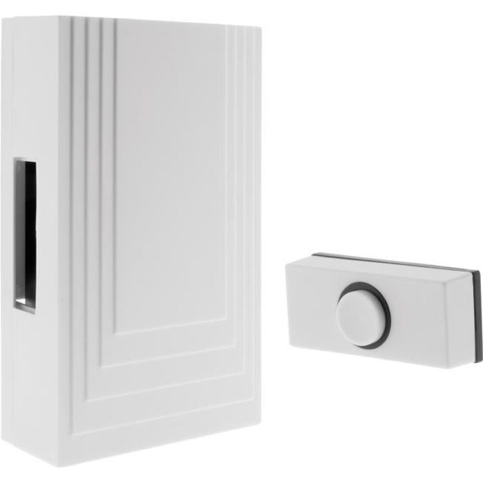Kit carillon filaire + bouton sonnette - Otio - ZENITECH - Simple et efficace - 230V - ABS - Blanc