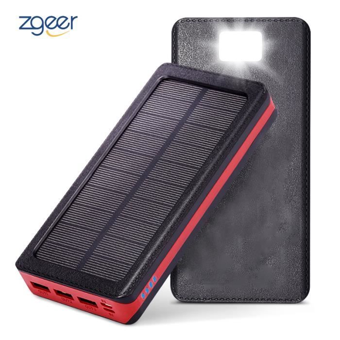 Chargeur solaire portable 24000mAh Power Bank Charge haute vitesse Énorme capacité Packs de batteries externes Chargeurs avec 3 entrées et 4 sorties Chargeur de téléphone portable pour smartphone 
