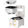 mfr-08 friteuse électrique compacte 2,5 litres cuve amovible lavable antiadhésif, minuterie et régulateur jusquà 190 °c, 1800 w-1