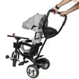 Tricycle évolutif pour bébé SHE - Gris 4 en 1 avec roues en caoutchouc silencieuses-1