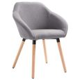 HMF© Chaise de cuisine - Chaise de salle à manger - Chaises de Salon Décor - Gris clair Tissu 63644-1