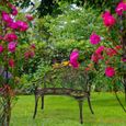 Banc de jardin roses vintage - 4052025309220-1