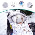 Couverture enveloppante siège bébé hiver 80x87 cm -  Minky Cerf gris clair nid d'ange-1