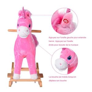 JOUET À BASCULE Cheval à Bascule en Peluche pour Enfant Dou avec E JOUET À BASCULE Cheval à Bascule en Peluche pour Enfant Dou avec E