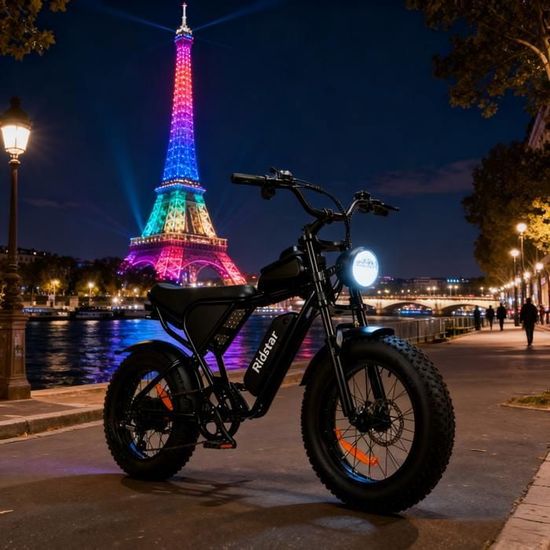 Vélo électrique Ridstar CR20 VTT - Moteur 1000W, Batterie 48V20Ah, Autonomie 70km, 20 Pouces - Neuf