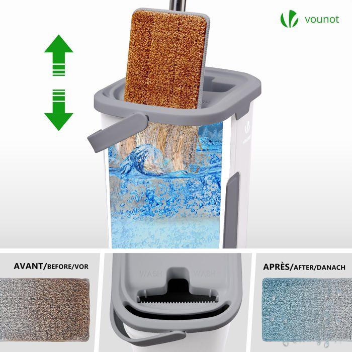 360° Rotation Balai Serpillère Absorbant Grand Balai Serpillère Plat