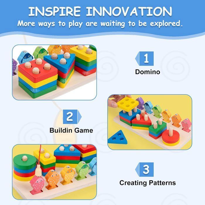 Hokmorie - Jouets Montessori pour enfants de 1, 2, 3 et 4 ans - Jeu de pêche magnétique en bois pour tout-petits - Compétences motrices fines, jouet éducatif STEM d'apprentissage précoce pour Hokmorie - Jouets Montessori pour enfants de 1, 2, 3 et 4 ans - Jeu de pêche magnétique en bois pour tout-petits - Compétences motrices fines, jouet éducatif STEM d'apprentissage précoce pour