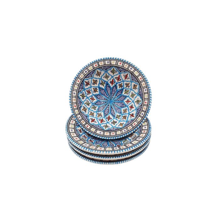 Lot De 6 Assiettes Tebsi Bakir Gris - D 23 Cm