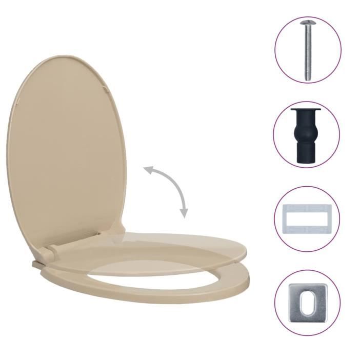 Chic Abattant WC a fermeture en douceur Moderne Decor Siege de Toilette Haute de Qualite Cuvette WC Beige Ovale 6335 Cdiscount Bricolage