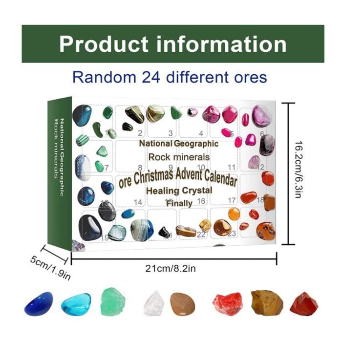 Calendrier De L'Avent - 2022 - 24 Pierres Minérales - Cristal - Multicolore - Pour Enfants - Maison