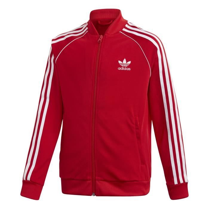 Veste de survetement junior adidas SST Basic Rouge fonce blanc Cdiscount Pret a Porter
