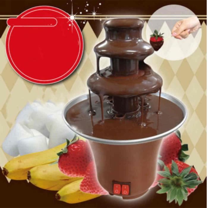 Fontaine à chocolat en acier inoxydable à fondue au à 3 niveaux