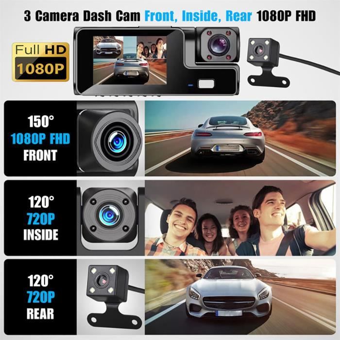 2 Dashcam caméra pour voiture 1080P infrarouge et détecteur de mouvement
