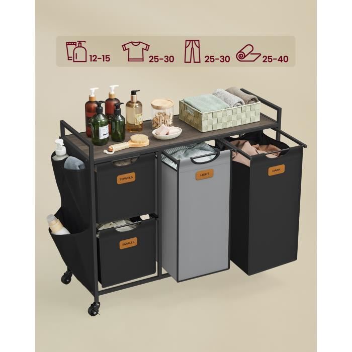 Panier Rangement Linge Sale Avec Poignée Panier à Linge Mutool 150L Avec Roulettes - Blanc Et Doublure Amovible Panier Mobile Pratique Panier Rangement Linge Sale Avec Poignée Panier à Linge Mutool 150L Avec Roulettes - Blanc Et Doublure Amovible Panier Mobile Pratique