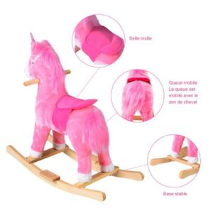 JOUET À BASCULE Cheval à Bascule en Peluche pour Enfant Dou avec E JOUET À BASCULE Cheval à Bascule en Peluche pour Enfant Dou avec E
