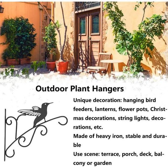 Support pour plantes suspendues, crochets muraux Support de suspension pour  plantes avec mangeoires pour oiseaux à fleurs [204] - Cdiscount Jardin