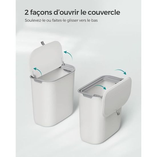 Wuzdy Poubelle Suspendue, 9L Poubelle Murale Cuisine, 9L Poubelle Cuisine Suspendue, Poubelle Cuisine avec Couvercle Coulissant, pour Cuisine, Salle de Bain, Chambre, Salon (29 * 16 * 26cm, Gris Wuzdy Poubelle Suspendue, 9L Poubelle Murale Cuisine, 9L Poubelle Cuisine Suspendue, Poubelle Cuisine avec Couvercle Coulissant, pour Cuisine, Salle de Bain, Chambre, Salon (29 * 16 * 26cm, Gris