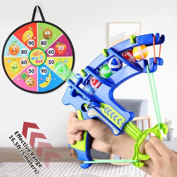 Jeu De Fléchettes Pour Enfants - Cible 74 Cm Avec 8 Balles Collantes, 4 Fléchettes - Intérieur/Extérieur, 3-12 Ans - 4