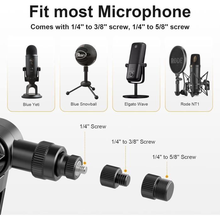 Support De Microphone Accessoires De Batterie Pince De Microphone De