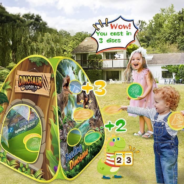 Ozbozz Tente Pop-up Dinosaure Vert – 80x80x90 Cm – Jeu D'Imagination Intérieur – Se Plie En Sac De Transport