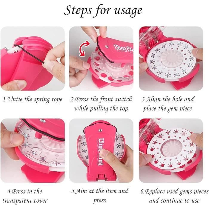 Machine à Strass Pour Cheveux Zehan Zitong - 360 Bijoux Inclus - Coiffure Créative Pour Filles - Accessoire Glamour