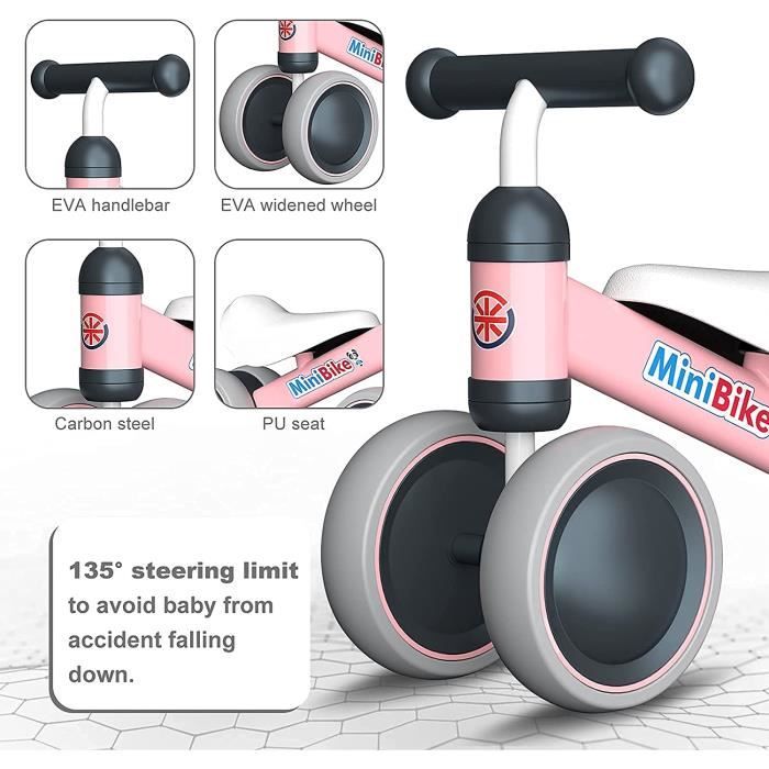 DRAISIENNE Velo 1an Fille Velo Bebe sans Pedales 1024 Mois Bebe Jeux Exterieur Enfant Jouet 12 Ans Premier Age Proteur Evolutive Cdiscount Jeux Jouets