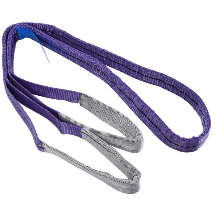 Élingue De Levage 1T En PES - Sangle Plate Violette 30 Mm - Facteur Sécurité 5:1 - Pour Industrie, BTP - 5