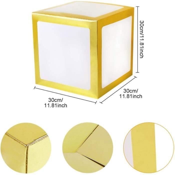 Boîte Ballon Baby Shower Cube Transparent – 4 Pcs Avec Lettres BABY, Décoration Fête Prénatale Garçon/Fille