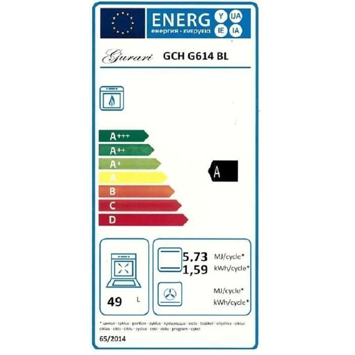 Cuisinière à gaz - DELONGHI - 4 feux - Largeur 60 cm - Couleur