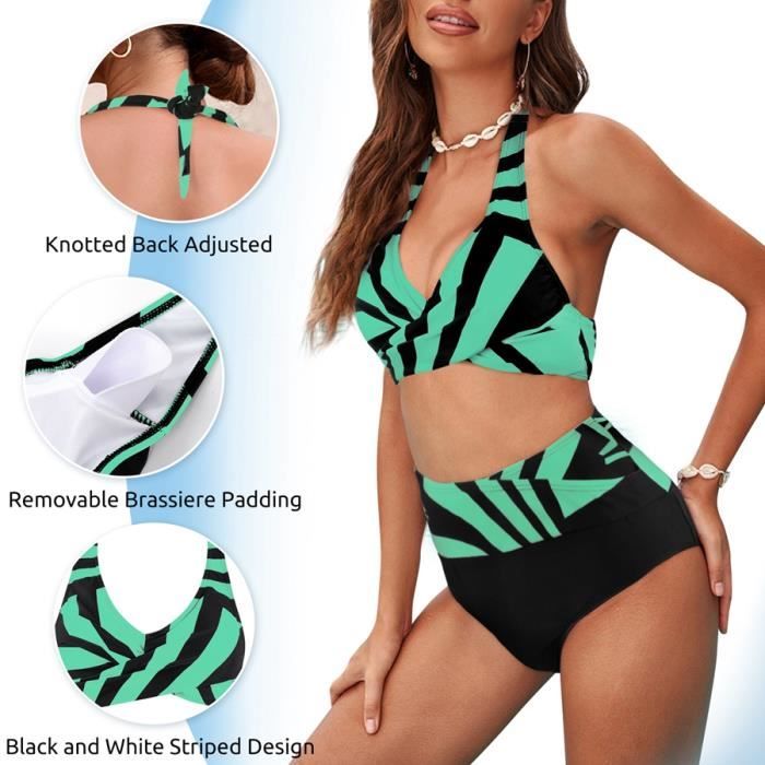 WIN MAX Une pièce Maillot de Bain contrôle du Ventre Maillot de Bain rembourré froncé Grande