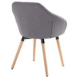 HMF© Chaise de cuisine - Chaise de salle à manger - Chaises de Salon Décor - Gris clair Tissu 63644-3