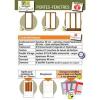 Porte Fenetre Bois 3 Vantaux H215 X L180 Côte Tableau Gd Menuiseries 83076740