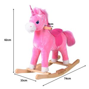 JOUET À BASCULE Cheval à Bascule en Peluche pour Enfant Dou avec E JOUET À BASCULE Cheval à Bascule en Peluche pour Enfant Dou avec E