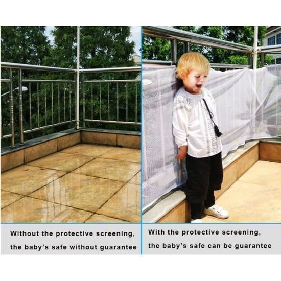 3 Metre Filet De Protection Balcon Pour Bebe Et Enfant Filet De Securite Epaissie Pour Balcon Et Escalier Filet De Securite De La Balustrade Solide Et Robuste Blanc 3 Metre Securite Barrieres