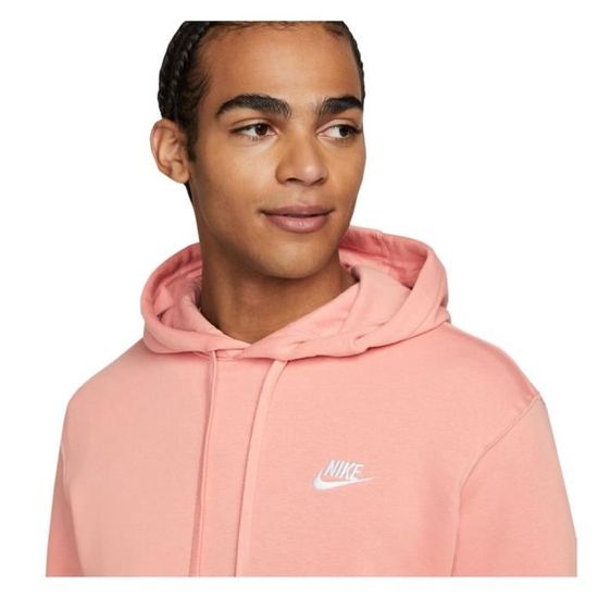 Sweat NIKE Club Rose Homme Manches longues Col capuche