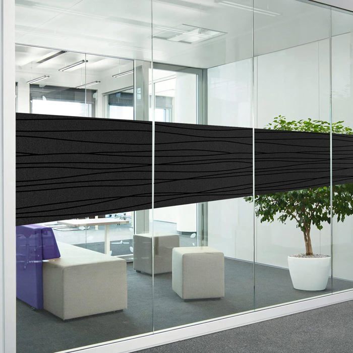 FINNEZ Film Fenêtre Statique Dépoli Occultant Anti-UV - Bande Rayures Irrégulières 44.5 X 200 Cm Pour Intimité Et Décoration