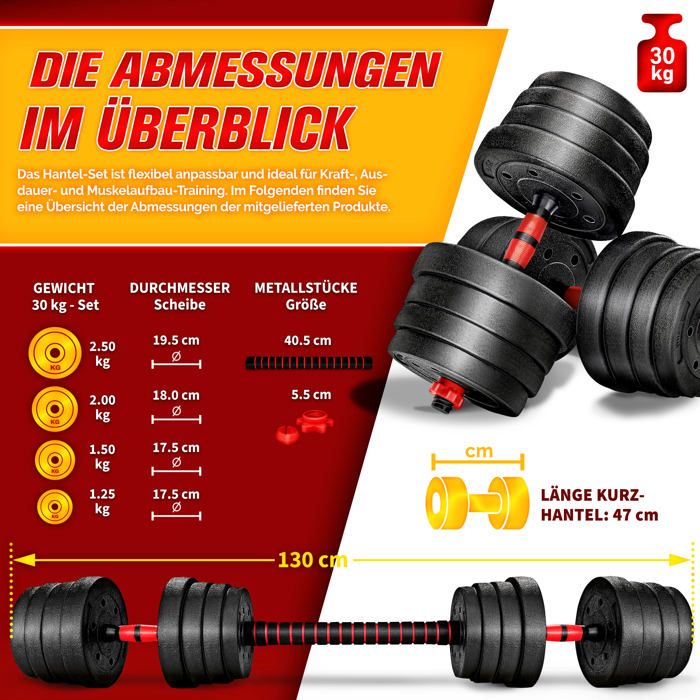 KIT HALTÈRES MODULABLE DEUX EN UN 22KG HALTÈRES COURTS LONG MUSCULATION GORILL