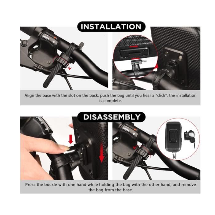 Support Téléphone Vélo Etanche,Sacoche Vélo Guidon Cadre Porte Telephone  Velo Trottinette Electrique Moto Scooter Sac Vélo VTT