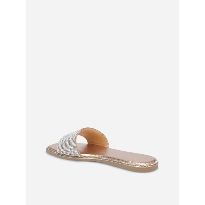Mules plates top blanches femme