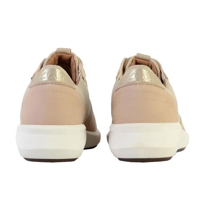Tennis Basket Basses Clarks Un Rio Sprint Beige Combin Femme