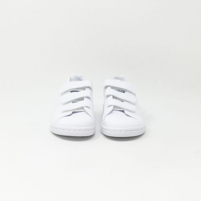 BASKETS ADIDAS STAN SMITH VELCRO BLANC CS Blanc Cdiscount Sport