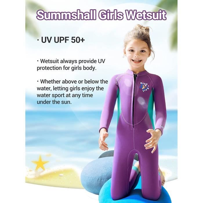 Owntop - Combinaison De Plongée Enfant En Néoprène 2,5 Mm - Manches Longues Intégrale - Protection UV 50 - Fermeture éclair Dos - Pour Natation, Plongée, Sports Nautiques Owntop - Combinaison De Plongée Enfant En Néoprène 2,5 Mm - Manches Longues Intégrale - Protection UV 50 - Fermeture éclair Dos - Pour Natation, Plongée, Sports Nautiques