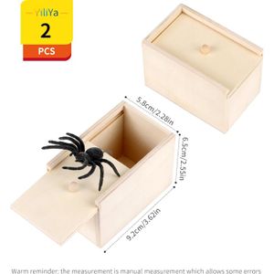 Lot De 2 Boîtes à Farces Araignées – Jouet En Bois Avec Araignée En Caoutchouc, Farce Hilarante Pour Halloween Et Fêtes