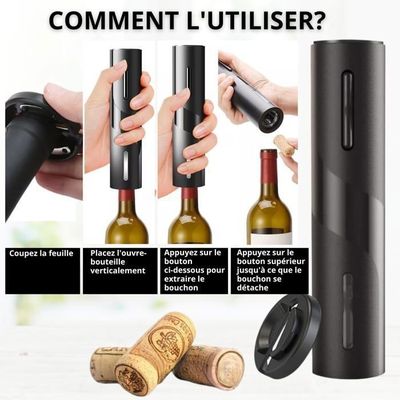 Cadeau Homme Anniversaire Vin Tire-Bouchon Électrique 6 En 1 Rechargeable - Set Complet Avec Coupe-Capsule, Aérateur Et Bouchon à Vide