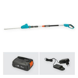 VONROC Taille-Haie Télescopique 20V - Lame Inclinable 40cm, Perche 200-260cm, 2 Batteries 2.0Ah + Chargeur Inclus