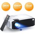 APEMAN Mini Projecteur 3800 Lumens, 1080P Supporté Portable Vidéoprojecteur Full HD, 45000 Heures Multimédia Cinéma Maison LED Rétro-0