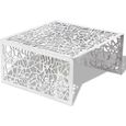 Magnifique Table basse en aluminium avec design geometrique ajoure Argent-0
