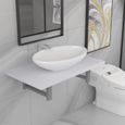 Elégant Ensemble Meuble de salle de bain simple vasque + étagère Contemporain - 2 pcs SALLE DE BAIN COMPLETE Céramique Blanc 13277-0