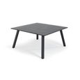 Table de jardin extensible - 145 x 145 x 74 cm - Aluminium - Oviala - Noir-0